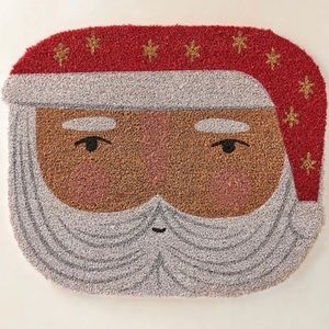 NWT Anthropologie Santa Claus Doormat Holiday Christmas Novelty Indoor Outdoor